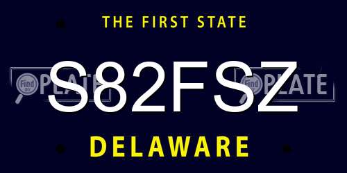 S82FSZ Delaware License Plate