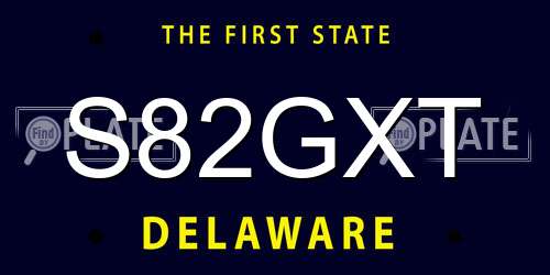 S82GXT Delaware License Plate