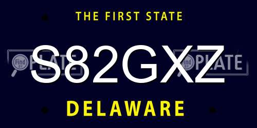 S82GXZ Delaware License Plate