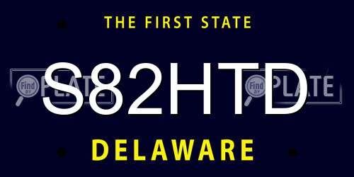 S82HTD Delaware License Plate