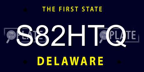 S82HTQ Delaware License Plate