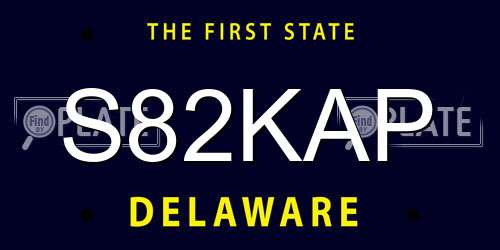 S82KAP Delaware License Plate