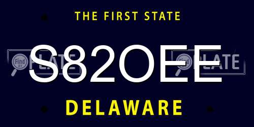 S82OEE Delaware License Plate
