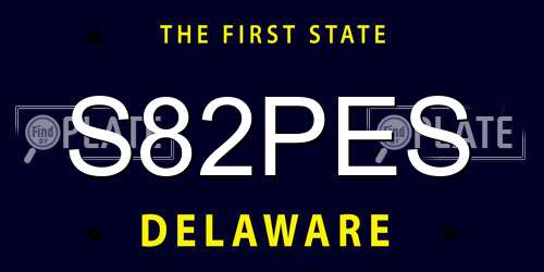 S82PES Delaware License Plate