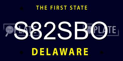 S82SBO Delaware License Plate