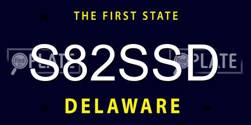 S82SSD Delaware License Plate