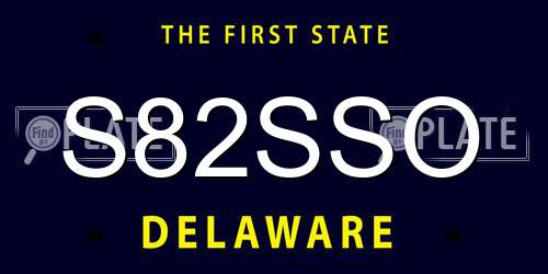 S82SSO Delaware License Plate