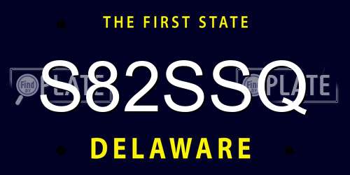 S82SSQ Delaware License Plate