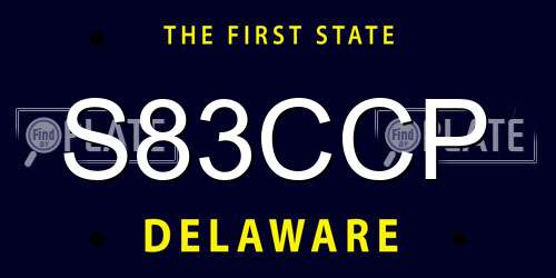 S83CCP Delaware License Plate