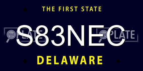 S83NEC Delaware License Plate