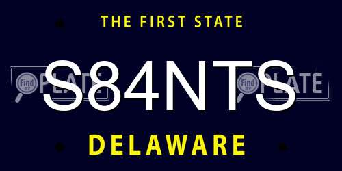 S84NTS Delaware License Plate