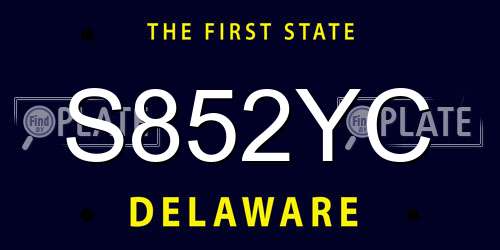 S852YC Delaware License Plate