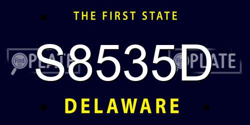 S8535D Delaware License Plate