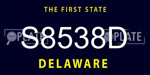 S8538D Delaware License Plate