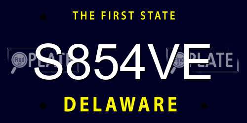 S854VE Delaware License Plate