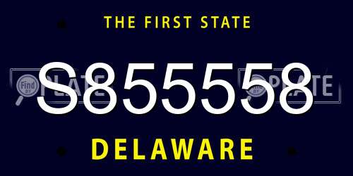 S855558 Delaware License Plate