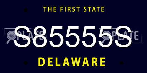 S85555S Delaware License Plate
