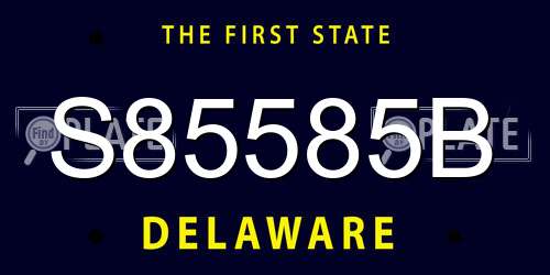 S85585B Delaware License Plate