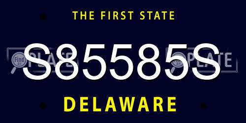 S85585S Delaware License Plate