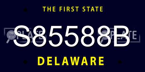 S85588B Delaware License Plate