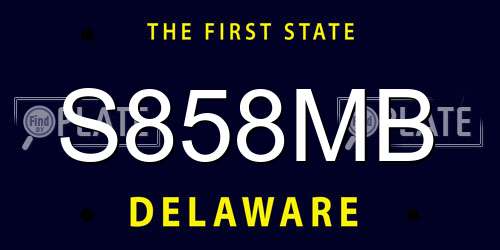 S858MB Delaware License Plate
