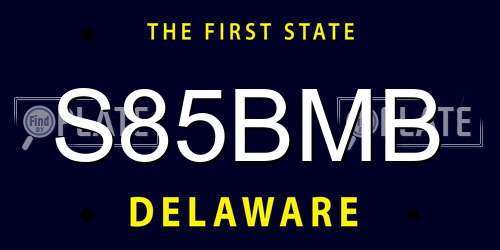 S85BMB Delaware License Plate