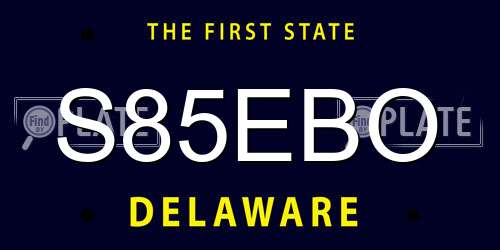 S85EBO Delaware License Plate