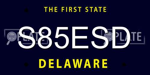 S85ESD Delaware License Plate