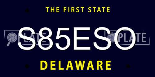 S85ESO Delaware License Plate