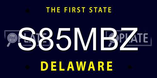S85MBZ Delaware License Plate