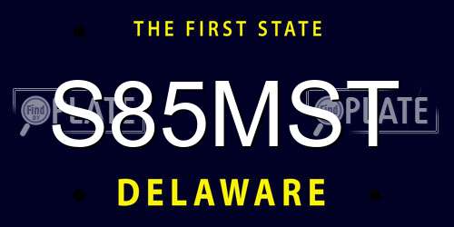 S85MST Delaware License Plate