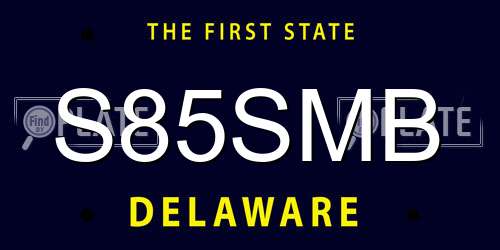 S85SMB Delaware License Plate