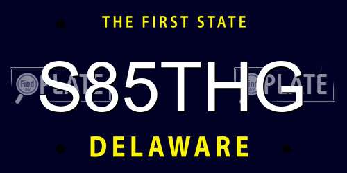 S85THG Delaware License Plate