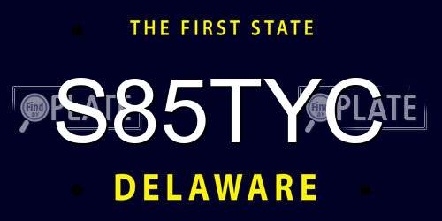 S85TYC Delaware License Plate