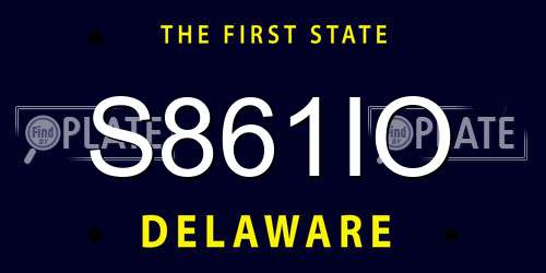 S861IO Delaware License Plate
