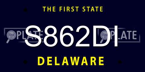 S862DI Delaware License Plate