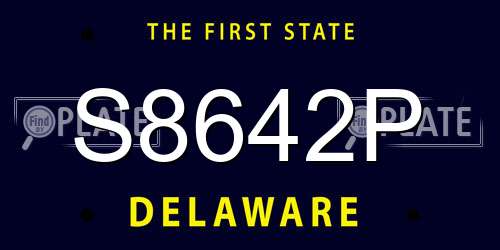 S8642P Delaware License Plate