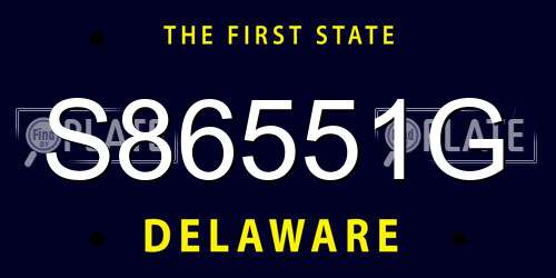 S86551G Delaware License Plate