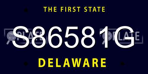 S86581G Delaware License Plate