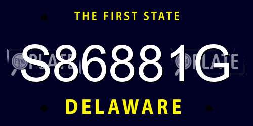 S86881G Delaware License Plate