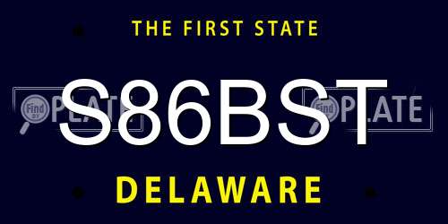 S86BST Delaware License Plate