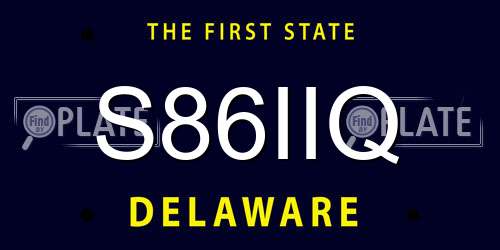 S86IIQ Delaware License Plate