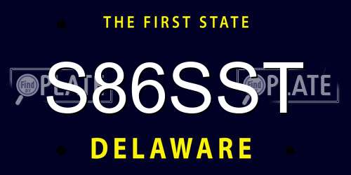 S86SST Delaware License Plate