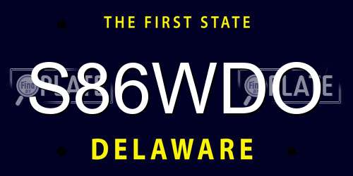 S86WDO Delaware License Plate