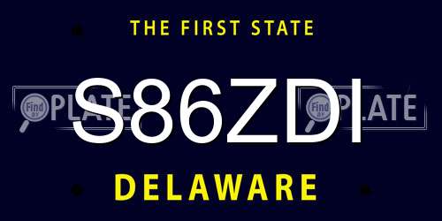 S86ZDI Delaware License Plate