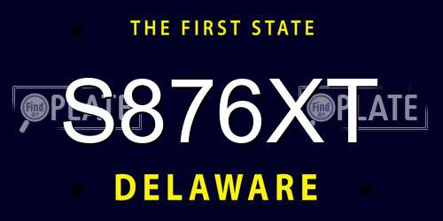 S876XT Delaware License Plate