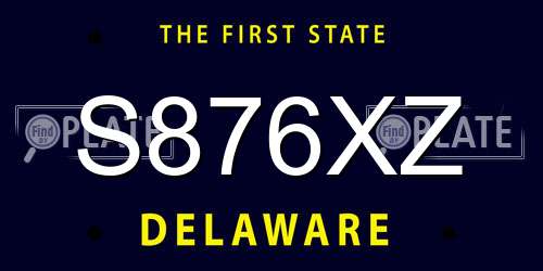 S876XZ Delaware License Plate