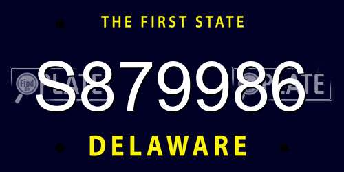 S879986 Delaware License Plate