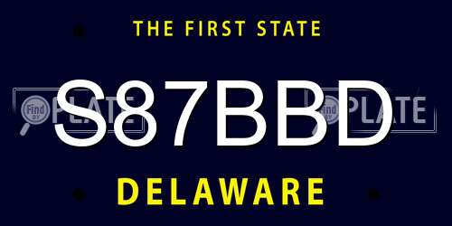 S87BBD Delaware License Plate