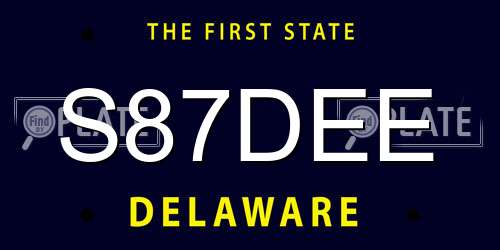 S87DEE Delaware License Plate